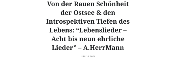 Titelbild Interview zur LP "Lebenslieder"