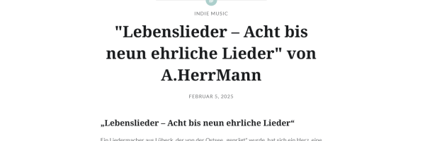 Titelbild Review zur LP "Lebenslieder - Acht bis neun ehrliche Lieder"